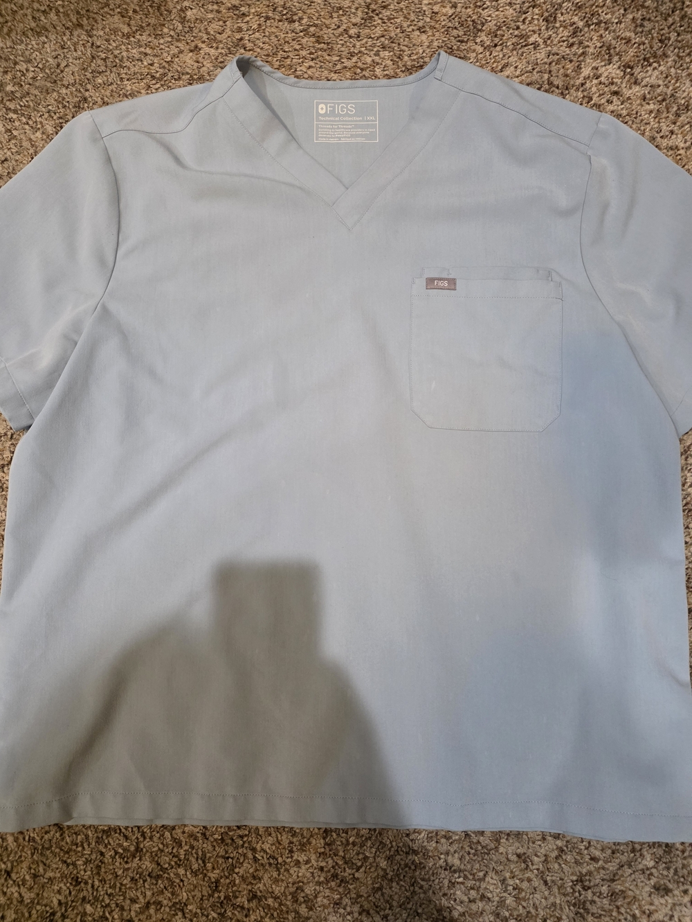 Figs Men’s Short-Sleeve V-Neck Scrub Top in Light Blue
